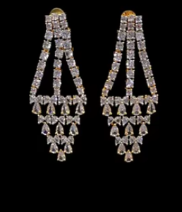 Parure de bijoux Diamant : Collier et boucles d'oreilles en laiton avec zircon royal pour fiançailles, anniversaire, mariage, cadeaux pour femmes - Product Image 2