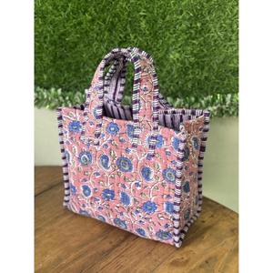 Sac fourre-tout en coton vintage bohème, imprimé floral indien, sac à main pour femme fait à la main, fermeture ouverte, sac de shopping toutes saisons - Product Image 3