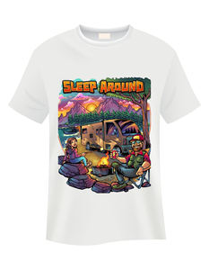 T-shirt blanc à imprimé graphique style rétro pour l'été, 100% coton, tendance, pour la plage, les loisirs en plein air, vêtements pour hommes à prix bas - Product Image 3