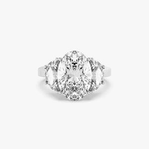 Approvisionnement direct d'usine, bague en argent sterling à trois pierres, bijou élégant et abordable avec diamants certifiés - Product Image 1