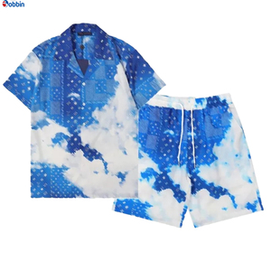 Trajes para Hombre Cómodos y Transpirables, Colección de Verano, Camisa Personalizada con Botones, Pantalones Cortos de Playa, Tallas Grandes - Product Image 2
