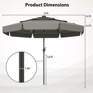 Ombrellone solare da patio da 10 piedi con parte superiore ventilata a 3 livelli - Product Image 4