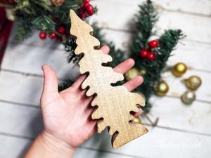 <b>Wooden</b> Christmas Tree Decor Tabletop <b>Rustic</b> Laser Cut Holiday Decoration Winter Home Decor Plant Theme 1PC - Product Image 4