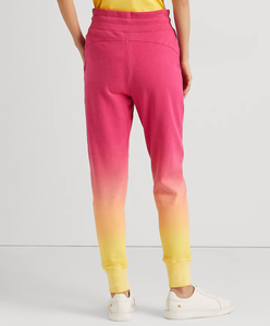 Women Gradient Color <b>Velour</b> <b>Tracksuit</b> Set Hooded Sweatshirt Full Length Pants Casual Loose Fit Dip Dye Style Winter Wear - Product Image 4
