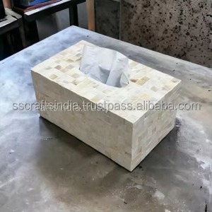 Premium <b>Mother</b> of Pearl Wood Tissue <b>Box</b> Holder Handmade Square Decorative Paper Napkin Organizer Luxury Wedding Home Decor Gifts - Product Image 6