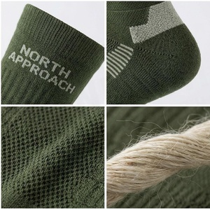 Crew <b>Socks</b> Geometric Pattern Olive Green <b>Moisture</b> Wicking Hiking <b>Socks</b> for Adults Autumn Season - Product Image 4