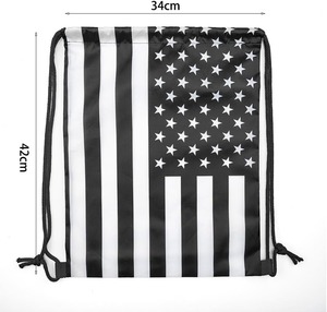 Custom USA Flag Drawstring Gym Bag Lightweight Water Resistant Polyester Sack pack Patriotic Fourth Of July Sports Backpack Bulk - Product Image 4