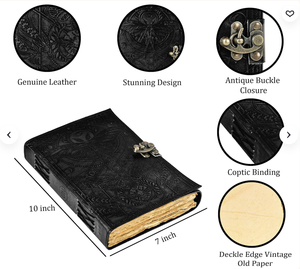 Carnet de notes/sketchbook en cuir fait main avec couverture rigide gaufrée, format A4/A6, cadeau scolaire pour lui ou elle, avec couverture en papier, journal intime - Product Image 3