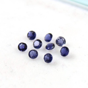 หิน iolite เจียระไนแบบเหลี่ยมเพชรพลอยธรรมชาติ iolite ตัดเป็นชิ้นเล็กๆแบบกลม iolite ตัดเป็นวงแหวนสำหรับทำเครื่องประดับสร้อยคอ - Product Image 1