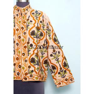 Chaqueta con Cuello Mandarín y Bordado Floral, Forro de Algodón Hecho a Mano, Ecológica, Transpirable, de Secado Rápido, para Invierno y Otoño - Product Image 2