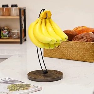 Moderno Soporte para Plátanos, Cesta Colgante para Frutas con Base Circular de Alambre Metálico, Cesta de Almacenamiento para Cocina para Organizar Frutas - Product Image 3