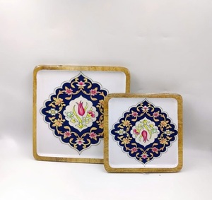 Plato de Servir de Madera Natural con Esmalte Impreso, Vajilla, Plato para Servir, Regalo de Navidad, Artículo para el Hogar al Mejor Precio - Product Image 6