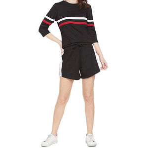 Nouveautés été : Ensemble de t-shirt et short pour femmes, 2 pièces, coton, t-shirt court de style biker et short, ensemble deux pièces pour femmes - Product Image 6