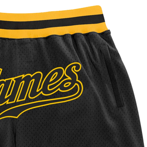 <b>Men</b> <b>Black</b> Yellow Sublimated Mesh Basketball <b>Shorts</b> Breathable Polyester Athletic <b>Shorts</b> Team Match Sportswear - Product Image 3