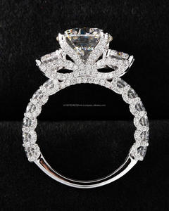 IGI/GIA Lab Grown Vintage 14K oro amarillo boda/anillo de compromiso corte diamante Unisex anillos finos para fiestas de aniversario - Product Image 2