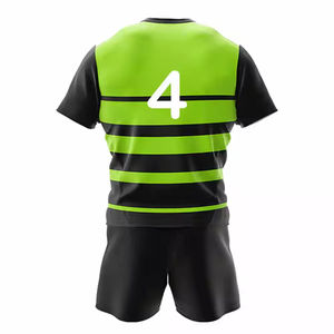 Uniforme de rugby personnalisé de qualité supérieure pour adultes, ensemble de vêtements de sport respirant de couleur unie avec un design moderne, nom d'équipe personnalisé - Product Image 3