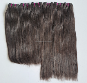 Extensiones de cabello humano 100%, cutícula cruda recta de alta calidad alineada 10A 12A, paquete de cabello indio virgen doble dibujado - Product Image 5
