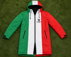 Custom Italy Flag Swim Parka <b>Jacket</b> <b>Waterproof</b> Windproof Fleece Lined Hooded Long Coat for Swimming, Surfing & Outdoor Sports - Product Image 6