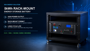SES 51.2V 100Ah LiFePO4 Rack-Mounted 6000-Cycle All-In-One <b>Battery</b> Energy Storage Solar PV <b>Backup</b> 5KW Output IP65 Protection - Product Image 2