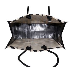 Sac fourre-tout en toile de coton naturel pour femmes, 10 oz, imprimé à rayures zébrées, laminé PP, personnalisable, sac de shopping - Product Image 6