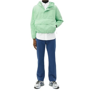 Mens Mint Green Hooded Windbreaker <b>Jacket</b> Lightweight <b>Pullover</b> Anorak Casual Outdoor Windproof <b>Rain</b> <b>Jacket</b> with Front Pocket - Product Image 2