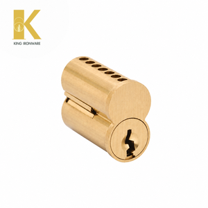 Cilindro de Puerta con Múltiples Opciones de Ranura para Llave, Latón Satinado, Ranura de 7 Pines Tipo F SFIC para Seguridad en Edificios Comerciales - Product Image 3
