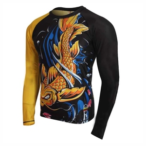 Grappling MMA Rash Guard <b>Design</b> Your Own Digital Print <b>Compression</b> <b>Shirt</b> BJJ <b>Custom</b> Printed Men's Anti-Bacterial UPF50 Fortleo - Product Image 2