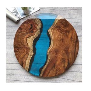 Bandeja de Servir de Madera de Mango y Resina con Diseño Atractivo, Hecha a Mano, para Almacenamiento de Alimentos, Tamaño Personalizado, en Oferta - Product Image 3