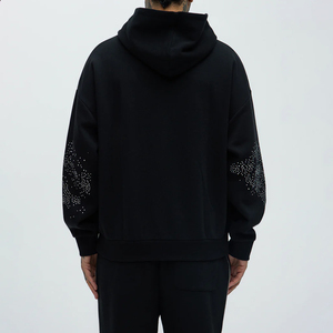 Conjuntos de Chándal de Invierno para Hombre al por Mayor, de Alta Calidad, OEM Personalizado, Bajo MOQ, Estilo Urbano, Sólidos, Transpirables, de Forro Polar, Estampados con Pedrería, 100% - Product Image 4