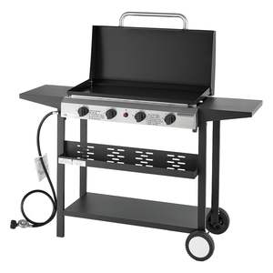 4-Burner <b>Gas</b> <b>Griddle</b> 28-Inch Flat Top Grill Propane Wheels 28000 BTU Outdoor Pan-Frying Grilling Pulse BBQ Model D0100X3K7E2 - Product Image 1
