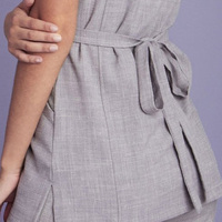Ensemble tunique et pantalon style wrap, respirant, coton, polyester, élasthanne, couleur personnalisée, uniforme de salon de beauté unisexe, poches, logo personnalisé