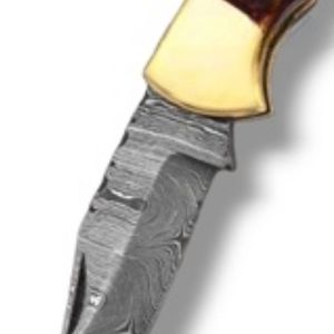 Cuchillos Plegables Hechos a Mano Personalizados de Acero de Damasco para Caza, Camping, Uso Diario, Coleccionables, con Mango Decorativo - Product Image 6