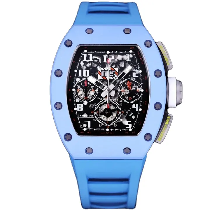 Orologio con logo personalizzato a carica automatica Tourbillon movimento cronografo in fibra di carbonio TPT scheletro orologio RM 11 orologio di lusso per gli uomini