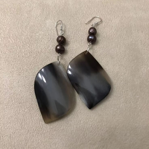 Carved Horn Dangle <b>Earrings</b> for Women Lightweight Earthy Handmade Waterproof Business Gift Accessories Made Natural Horn - Product Image 5