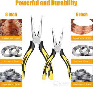 Premium Long Needle Nose Pliers 6 Inch 8 Inch Stainless Steel Precision <b>Soft</b> Grip with <b>Wire</b> Cutter for Jewelry Making DIY - Product Image 3