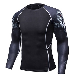 Logotipo personalizado Hombres Manga larga Impreso Rash Sports Rash Guard Shirt Top Último diseño Ropa deportiva de alta calidad con logotipo personalizado - Product Image 2