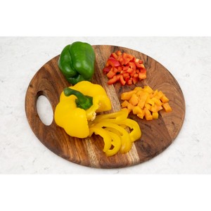 High End Quality Round Wooden Chopping <b>Block</b> With Handle Solid Wood Kitchen Board - Product Image 4