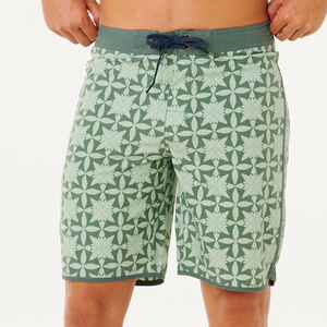 Short de bain décontracté pour homme à imprimé géométrique, séchage rapide, taille mi-haute avec cordon de serrage - Product Image 1
