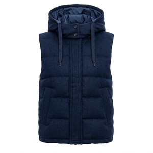 Chaleco Acolchado con Capucha para Hombre, Ropa de Abrigo Informal de Invierno, Cierre de Cremallera Resistente al Viento, 100% Poliéster Transpirable - Product Image 4