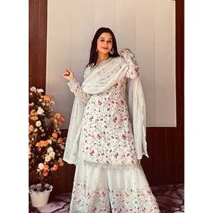Magnifique haut Sharara pour femme avec Dupatta pour les fêtes - Product Image 1