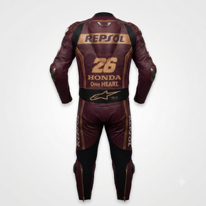 Traje de Carreras Dani Pedrosa MotoCP, Traje de Cuero Completo Premium de Una Pieza para Pista con Rodilleras y Protecciones, Nivel 2 CE - Product Image 2