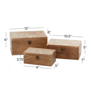 Aaliyan Impex Decorative Wooden Storage <b>Box</b> for Jewelry Coins Gifts Personal <b>Treasures</b> with Vintage Rustic Home Decor Style - Product Image 3