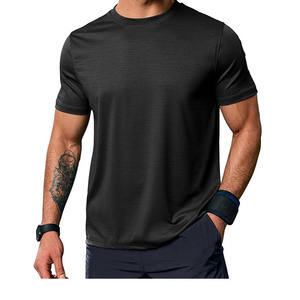 เสื้อยืดคอกลมแขนสั้นผ้าเจอร์ซีย์สีพื้นสำหรับผู้ชาย น้ำหนักเบา ระบายอากาศได้ดี แห้งเร็ว เหมาะสำหรับกิจกรรมกลางแจ้ง รับสกรีนโลโก้ได้ - Product Image 5