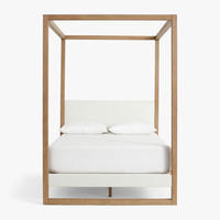 Lit à baldaquin en bois massif de haute qualité, style antique moderne, pour chambre à coucher, taille King ou Queen