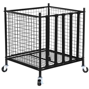 Cesta de Baloncesto con Ruedas y Cierres, Organizador de Equipamiento Deportivo para Interiores con Correas Elásticas, Carro de Almacenamiento con Cajones de Plástico - Product Image 1