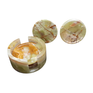 Top Selling Modern <b>Marble</b> Onyx Coasters Set Luxury Stone Coasters Big Slab Antique Finish Kitchen Use - Product Image 6