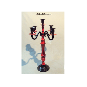 Candelabro de Aluminio de Cinco Brazos Hecho a Mano, sin Llama, con Acabado Dorado y Plateado Pulido, Duradero y Ecológico, Centro de Mesa Decorativo para el Hogar - Product Image 2