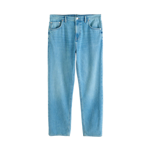 Jean en denim coupe droite délavé, coupe classique, en coton, décontracté, pour le printemps - Product Image 1