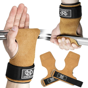 Ergonomic Leather Gym Carbon Fiber Gymnastics Hand Grips for Lifting Calleras Crossfitness Grips for Pull-Ups <b>Strength</b> <b>Training</b> - Product Image 3