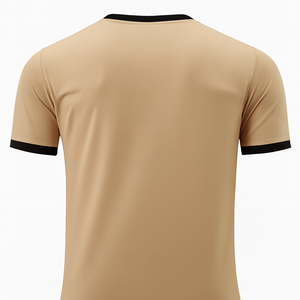 Maillot de football pour homme à col en V, color-block, manches courtes, en polyester respirant, coupe classique, toutes saisons - Product Image 3